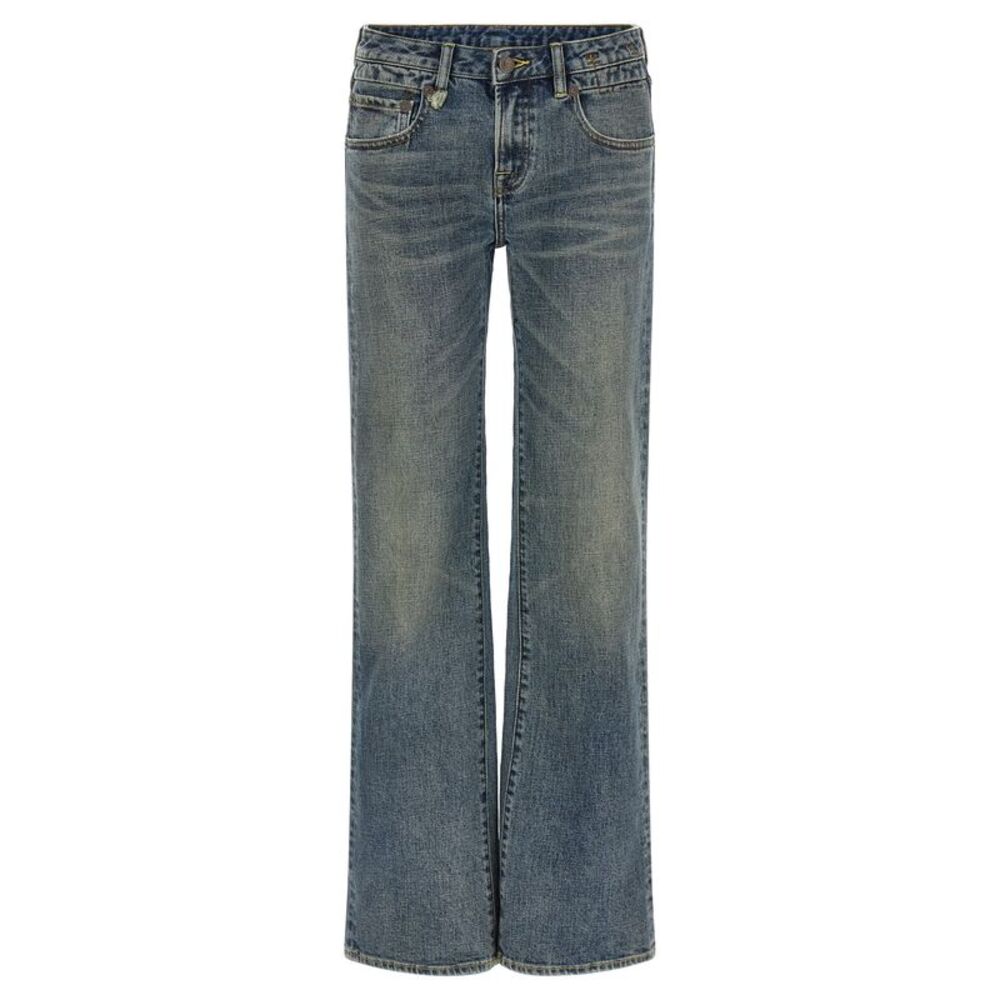 R13 Blue Cotton Flared Women's Jeans